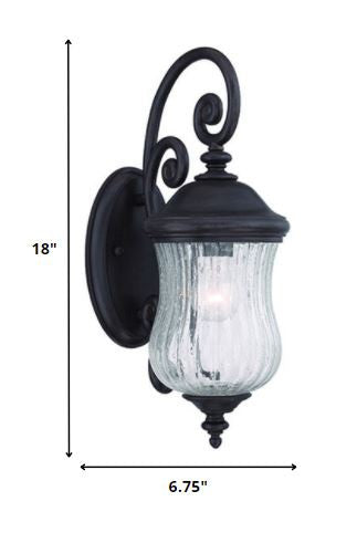 Homeroots Matte Black Urn Shaped Wall Light   398540
