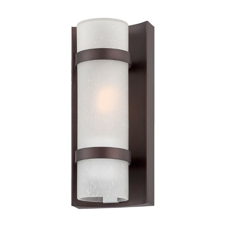 HomeRoots Bronze Finish Glass Shade Wall Sconce for Living Room Hallway Ambient Lighting 398546