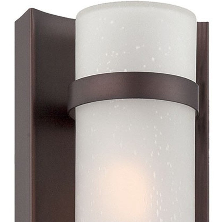 HomeRoots Bronze Finish Glass Shade Wall Sconce for Living Room Hallway Ambient Lighting 398546