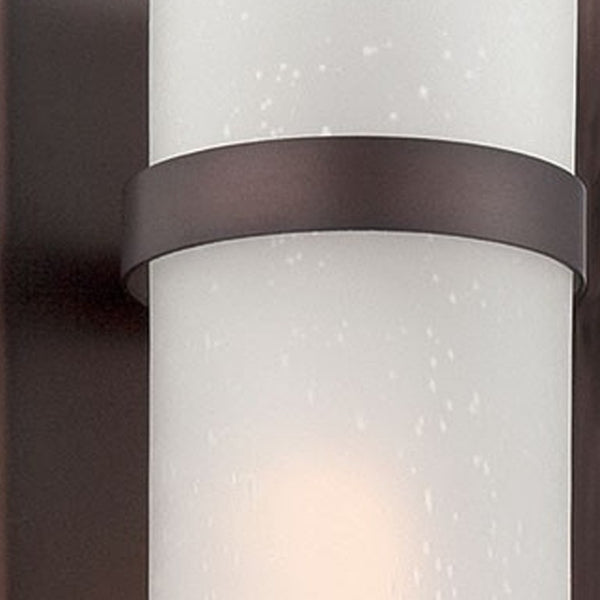 Bronze Finish Glass Shade Wall Sconce for Living Room Hallway Ambient Lighting