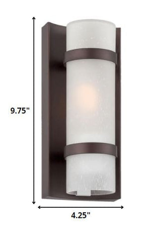Homeroots Bronze And White Glass Wall Sconce   398546