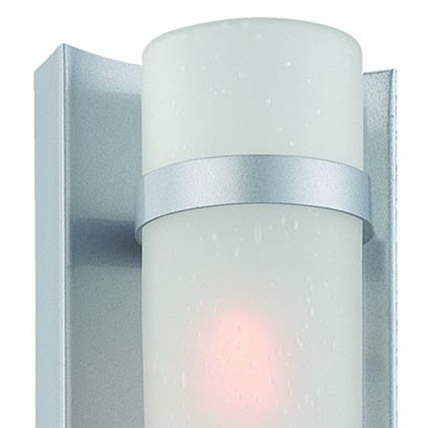 Homeroots Brushed Silver And White Glass Wall Sconce   398547