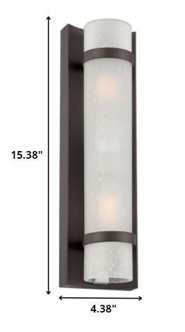 Homeroots Two Light Bronze And White Glass Wall Sconce   398548