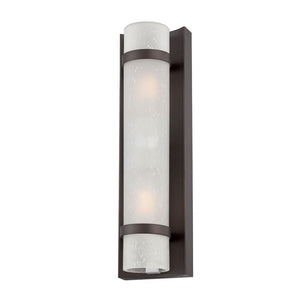 Homeroots Two Light Bronze And White Glass Wall Sconce   398548