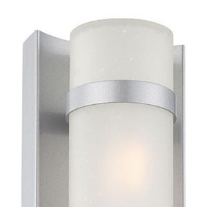 Homeroots Two Light Brushed Silver And White Glass Wall Sconce   398549