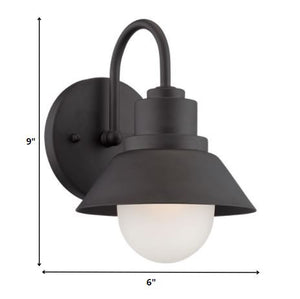 Homeroots Matte Black Lamp Shade Wall Light   398551