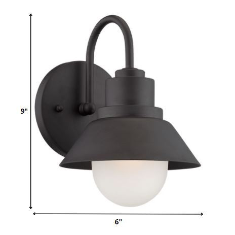 Homeroots Matte Black Lamp Shade Wall Light   398551