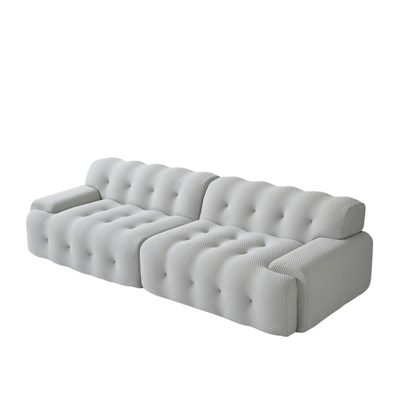 English Elm Bubble Modern Armless Sectional Sofa - 3D-Knitted Loveseat With Plush Comfort & Stylish Design B341S00010
