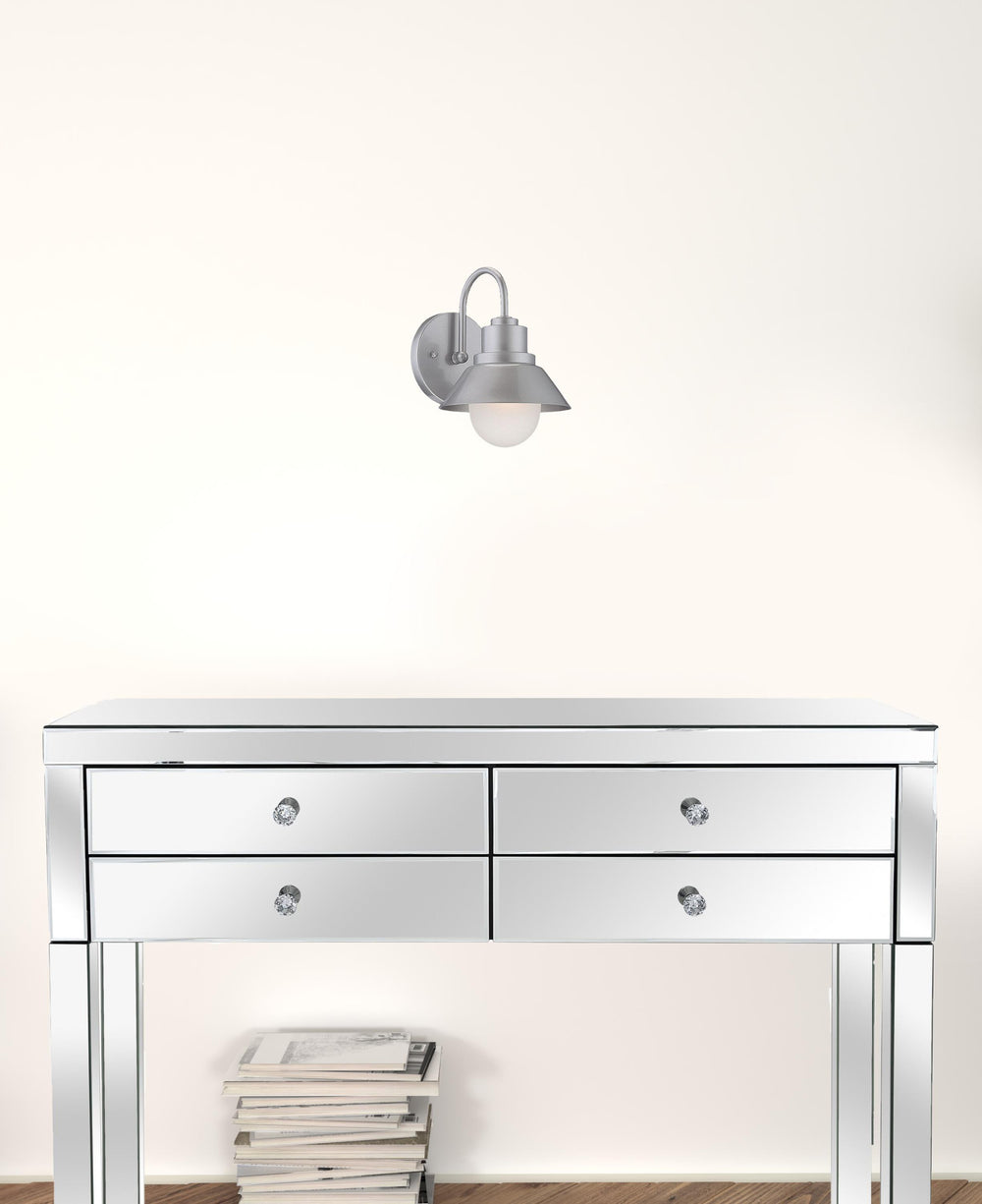 Homeroots Brushed Silver Lamp Shade Wall Light   398552