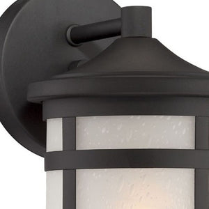 Matte Black Lantern Wall Sconce Industrial Outdoor Indoor Fixture for Porch Entry