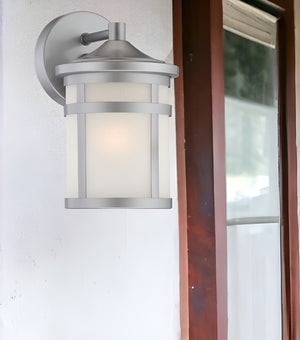 Homeroots Brushed Silver Hanging Lantern Shape Wall Light   398555