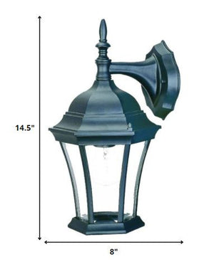 Homeroots Matte Black Hanging Carousel Lantern Wall Light   398568