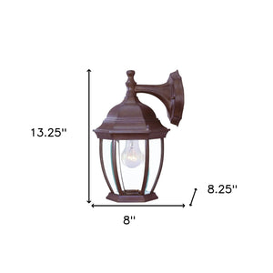 Homeroots Dark Brown Wide Hanging Lantern Wall Light  Aluminium  398571