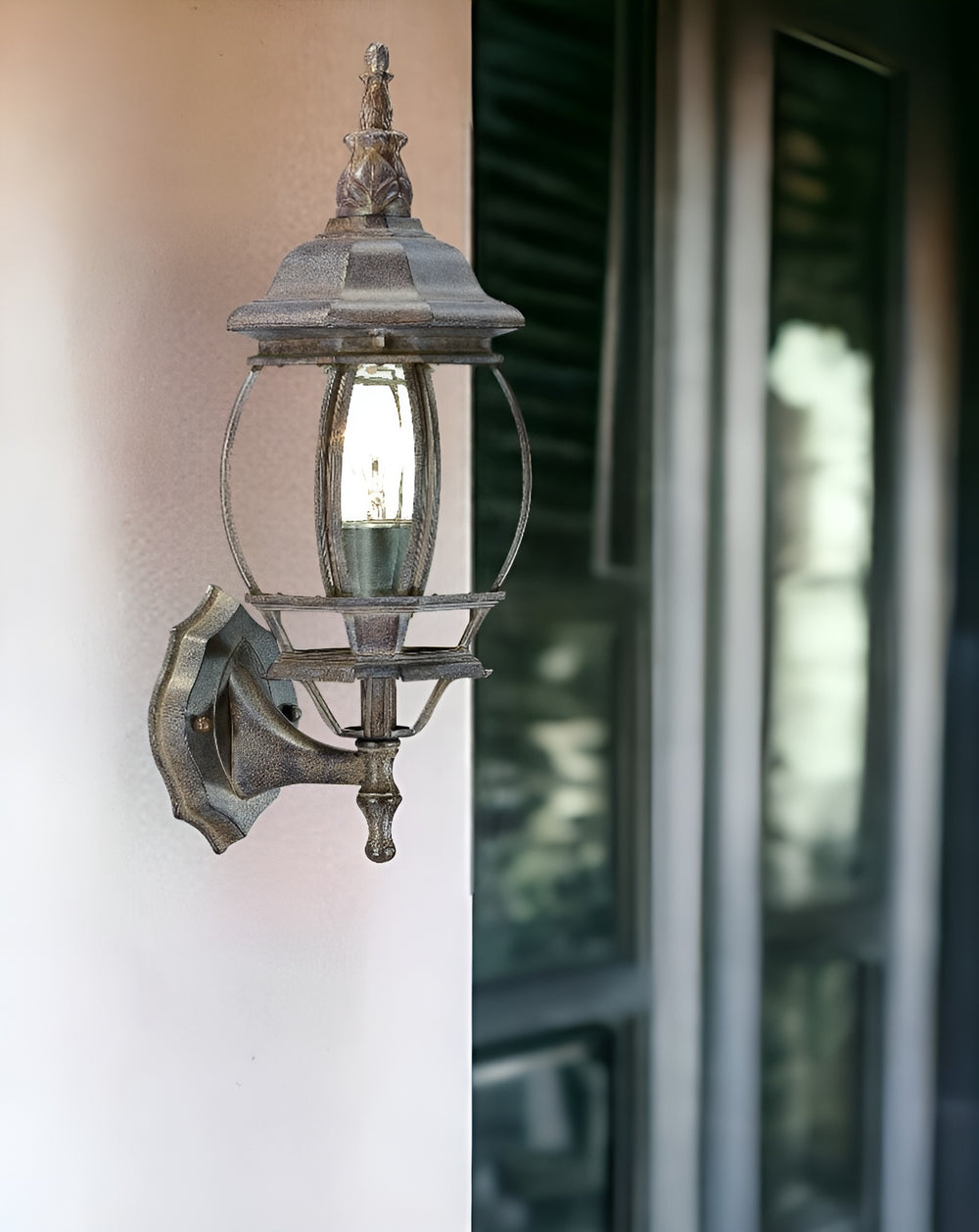 Homeroots Dark Brown Glass Globe Wall Light   398573