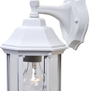 Homeroots Xl White Clear Glass Swing Arm Wall Light   398582