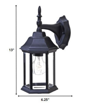 Homeroots White Matte Black Clear Glass Swing Arm Wall Light - Stylish Outdoor Décor For Modern Spaces   398583