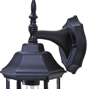 Homeroots White Matte Black Clear Glass Swing Arm Wall Light - Stylish Outdoor Décor For Modern Spaces   398583