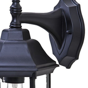 Homeroots White Matte Black Clear Glass Swing Arm Wall Light - Stylish Outdoor Décor For Modern Spaces   398583