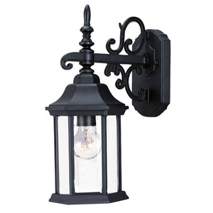 Homeroots Petite Matte Black Domed Hanging Glass Lantern Wall Light   398585