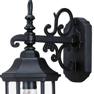 Homeroots Petite Matte Black Domed Hanging Glass Lantern Wall Light   398585
