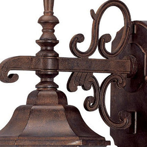 Homeroots Petite Brown Domed Hanging Glass Lantern Wall Light   398586