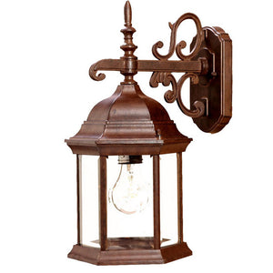Homeroots Narrow Brown Domed Hanging Glass Lantern Wall Light   398588