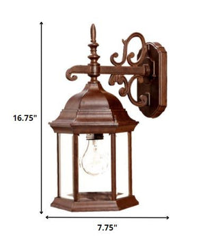 Homeroots Narrow Brown Domed Hanging Glass Lantern Wall Light   398588