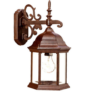 Homeroots Narrow Brown Domed Hanging Glass Lantern Wall Light   398588