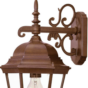 Brown Domed Lantern Sconce Outdoor Porch Wall Fixture with Vintage Hanging Style