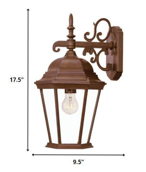 Homeroots Brown Domed Hanging Lantern Wall Light   398590