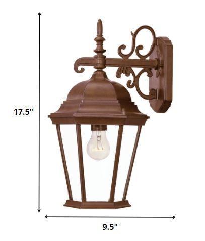 Homeroots Brown Domed Hanging Lantern Wall Light   398590