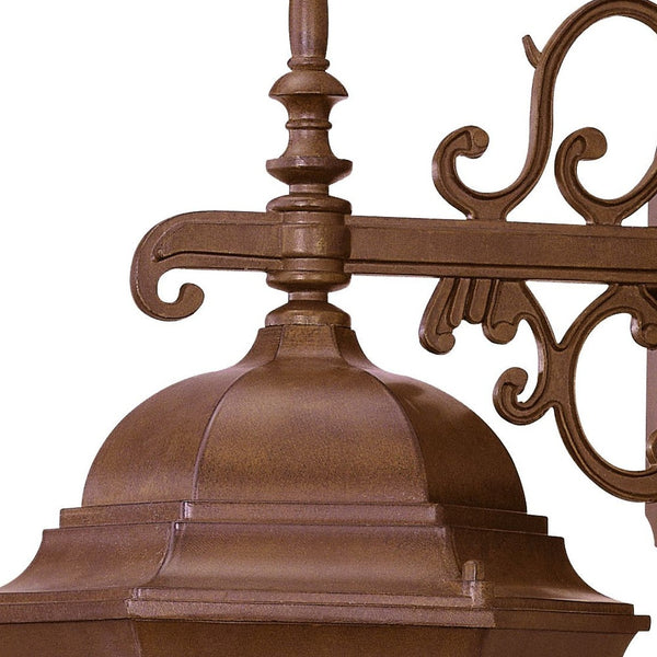 Homeroots Brown Domed Hanging Lantern Wall Light   398590