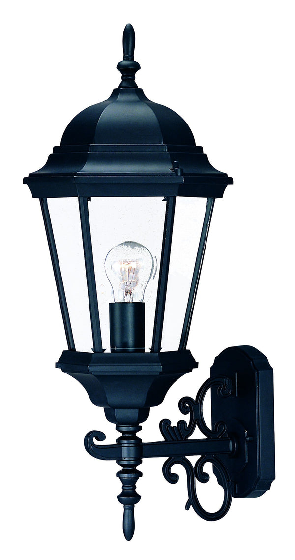 Homeroots Matte Black Domed Glass Lantern Wall Light   398591