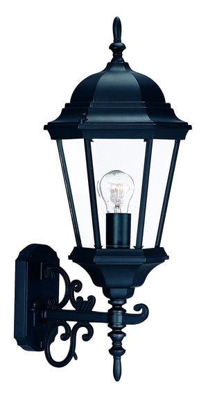 Homeroots Matte Black Domed Glass Lantern Wall Light   398591