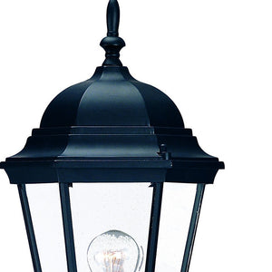 Homeroots Matte Black Domed Glass Lantern Wall Light   398591