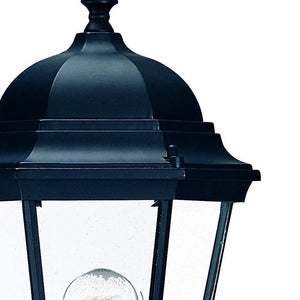 Homeroots Matte Black Domed Glass Lantern Wall Light   398591