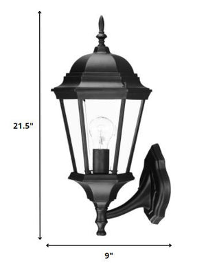 Homeroots Matte Black Swing Arm Lantern Wall Light   398592