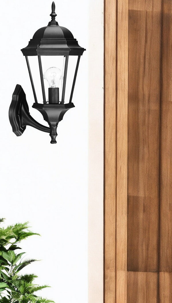 Homeroots Matte Black Swing Arm Lantern Wall Light   398592