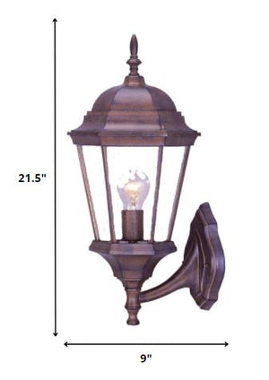 Homeroots Dark Brown Swing Arm Lantern Wall Light   398593
