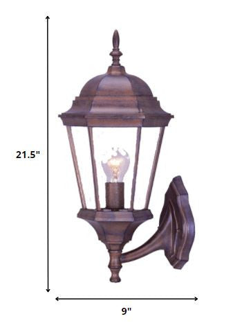 Homeroots Dark Brown Swing Arm Lantern Wall Light   398593