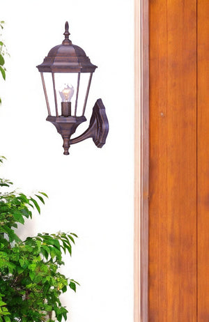 Homeroots Dark Brown Swing Arm Lantern Wall Light   398593