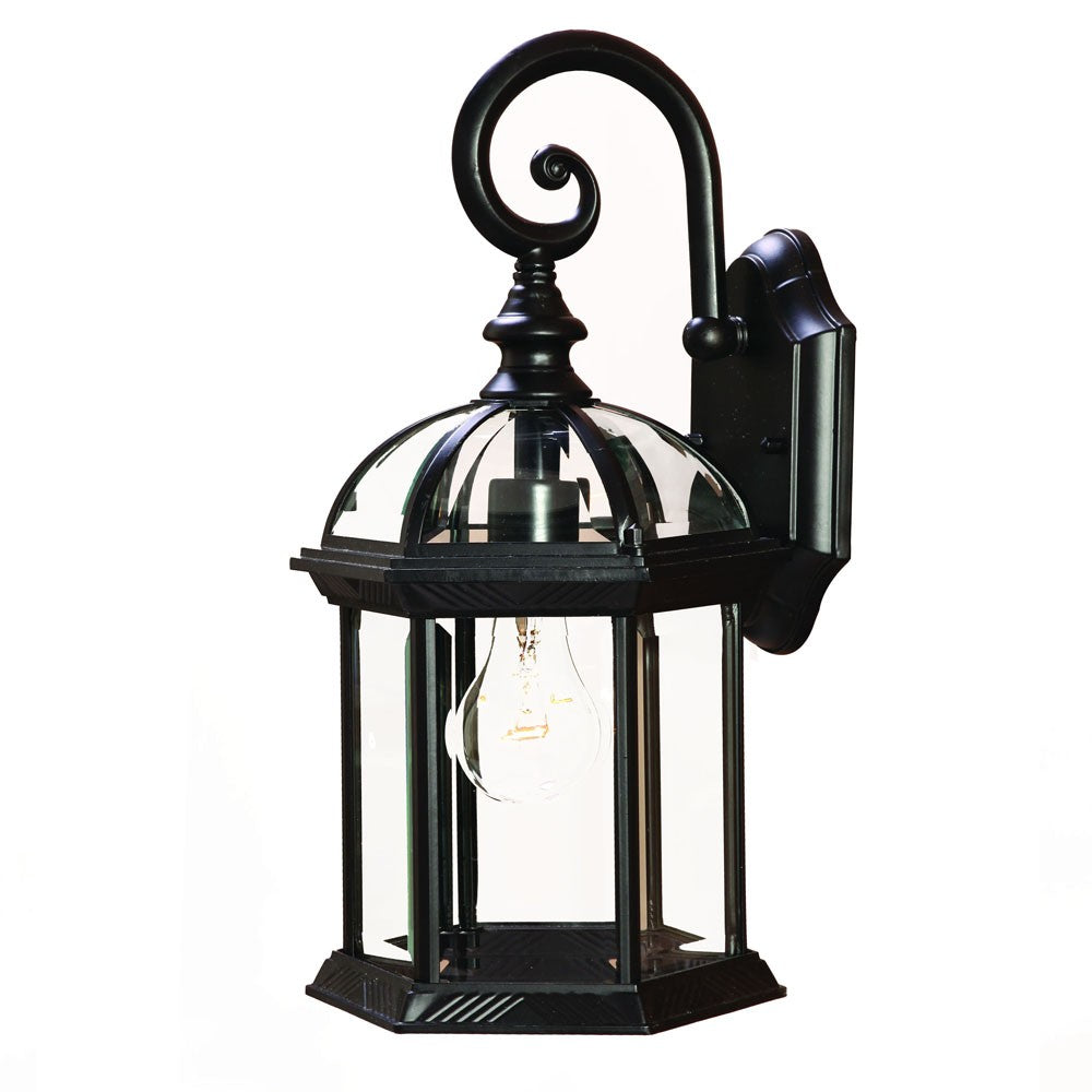 Homeroots Matte Black Eastern Lantern Wall Light   398594