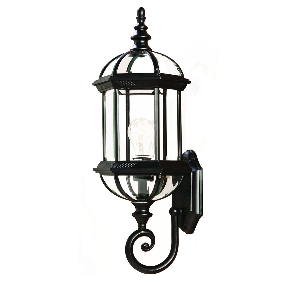 Homeroots Matte Black Cylindrical Lantern Wall Light   398596