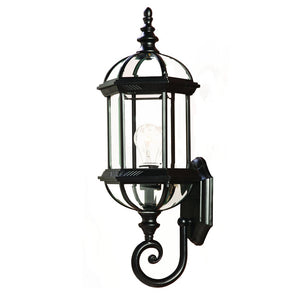 Homeroots Matte Black Cylindrical Lantern Wall Light   398596
