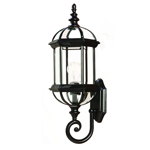 Homeroots Matte Black Cylindrical Lantern Wall Light   398596