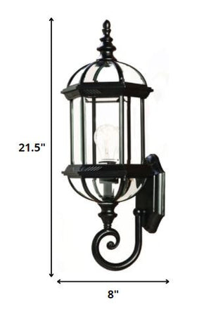 Homeroots Matte Black Cylindrical Lantern Wall Light   398596
