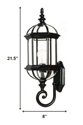 Homeroots Matte Black Cylindrical Lantern Wall Light   398596