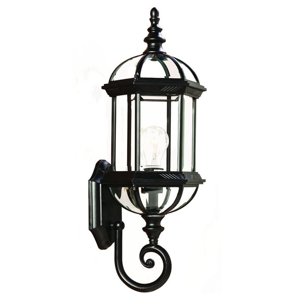 Homeroots Matte Black Cylindrical Lantern Wall Light   398596