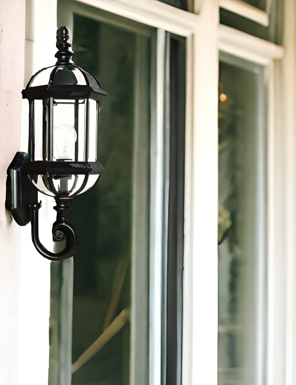 Homeroots Matte Black Cylindrical Lantern Wall Light   398596