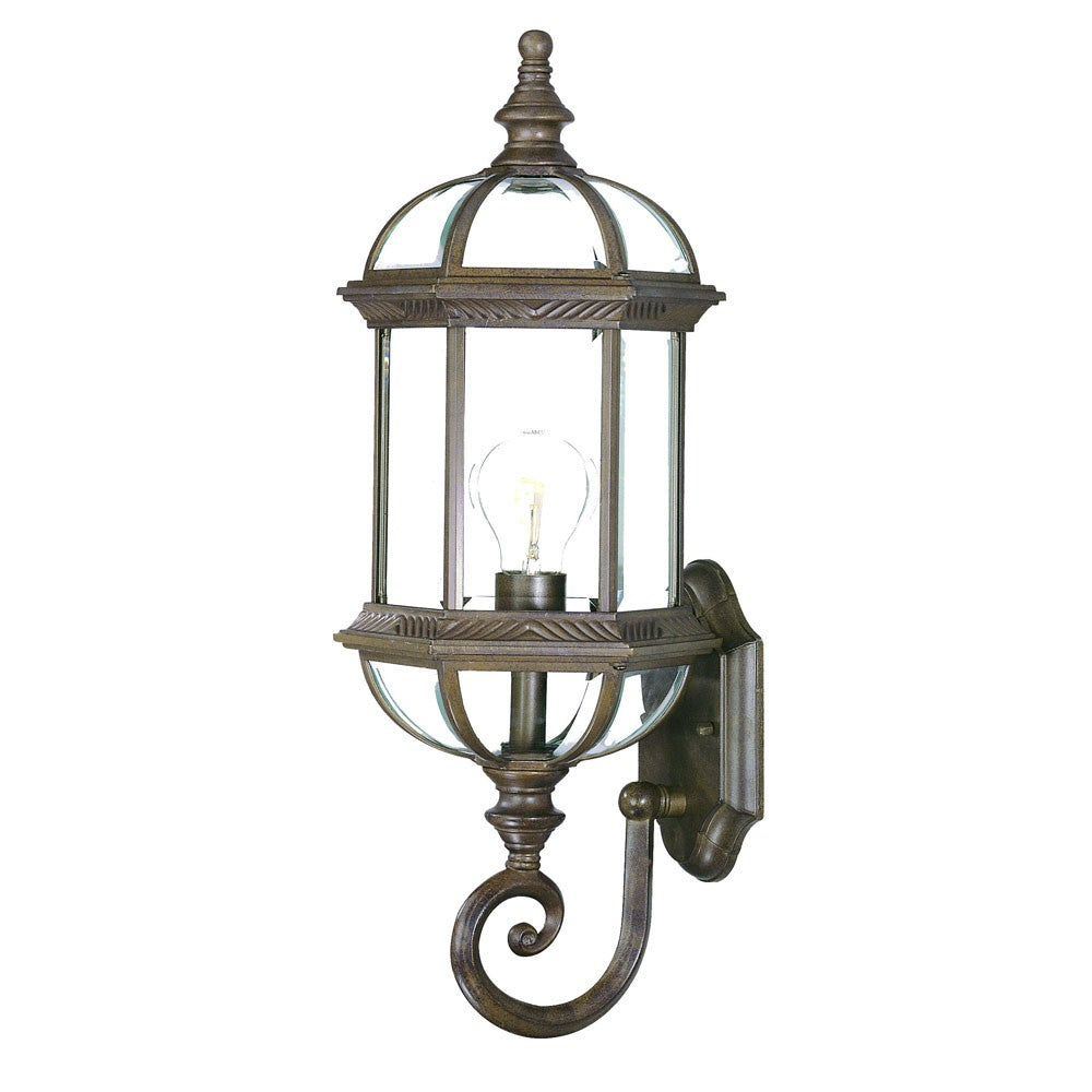Homeroots Antique Brown Cylindrical Lantern Wall Light   398597